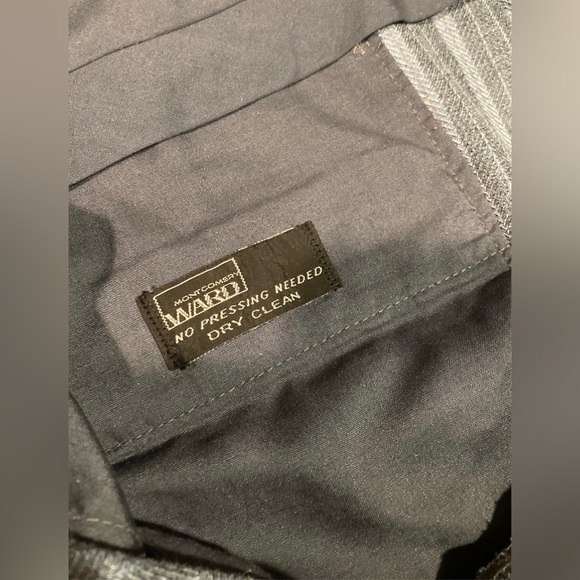 VINTAGE 1970s Mens Blue Striped LEWIS Flared Pants 31x30 - Picture 4 of 4